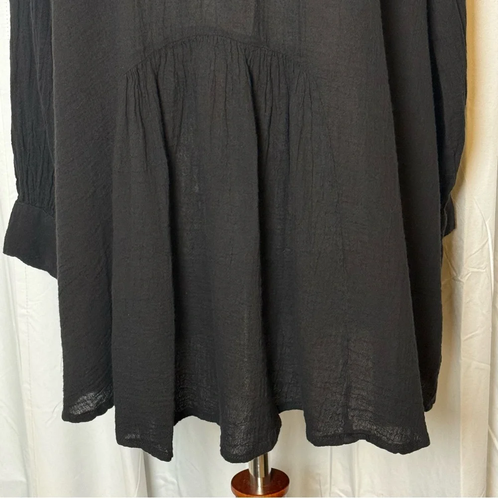 Honorine Paola Dress Cotton Gauze Coverup Black Oversized Womens Small - Picture 6 of 10